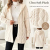 Women's Fuzzy Sherpa Hooded Cardigan, Soft Plush Fleece Open Front Coat
