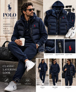 Men's Heritage  3-Piece Hooded Tracksuit Set with Puffer Vest