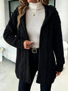 Women's Fuzzy Sherpa Hooded Cardigan, Soft Plush Fleece Open Front Coat