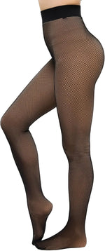 Women's Faux Sheer Fleece-Lined Thermal Tights