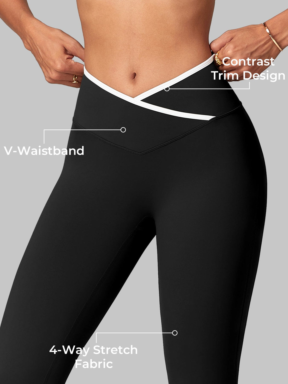 VYRA CoreFlex Contrast-Trim Flare Leggings