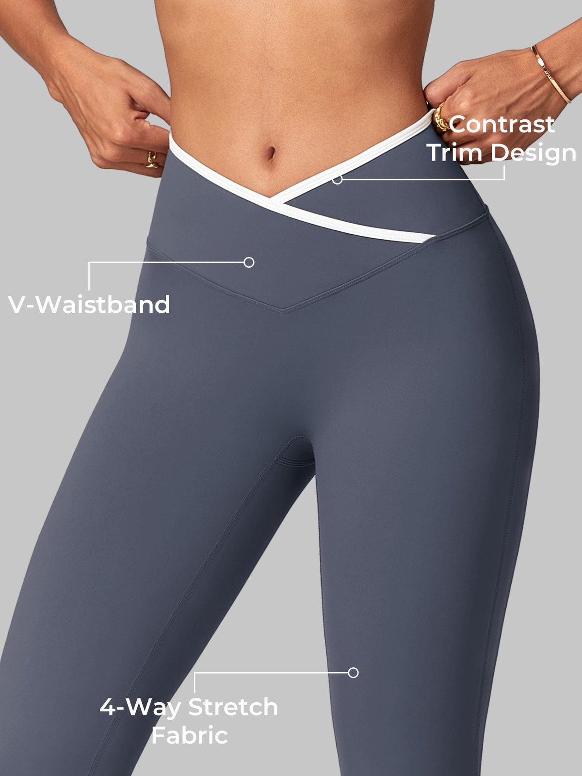 VYRA CoreFlex Contrast-Trim Flare Leggings