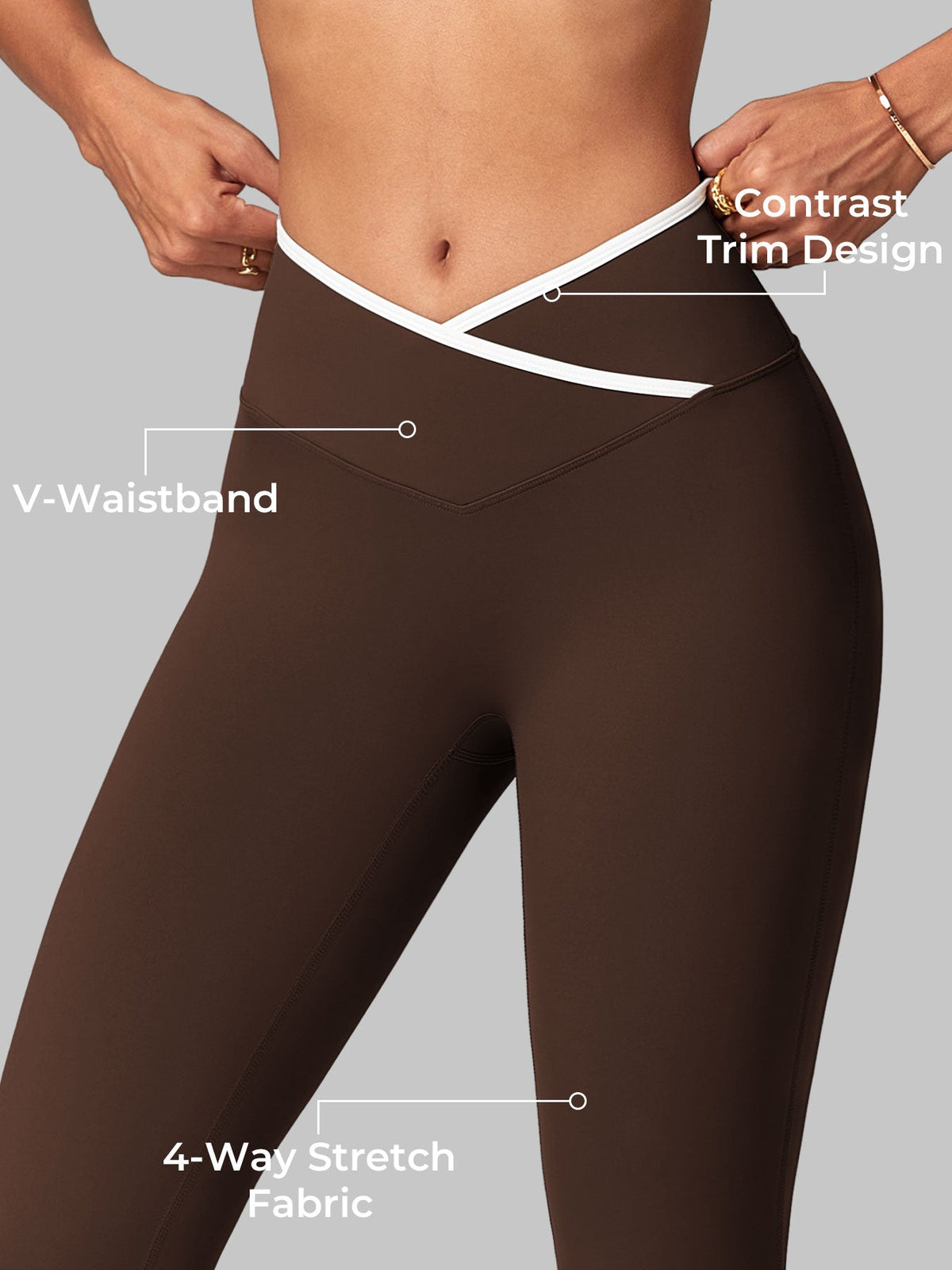 VYRA CoreFlex Contrast-Trim Flare Leggings