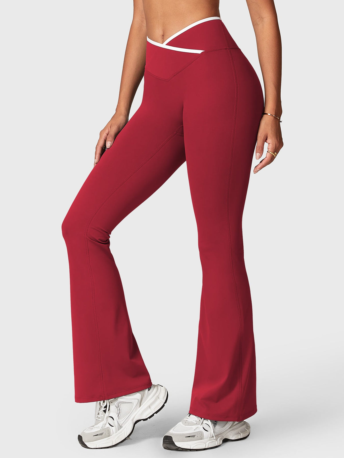 VYRA CoreFlex Contrast-Trim Flare Leggings