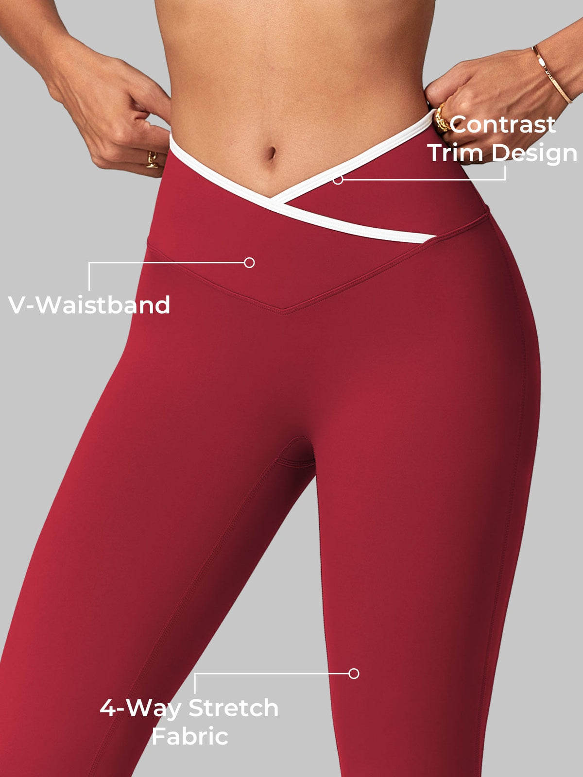 VYRA CoreFlex Contrast-Trim Flare Leggings